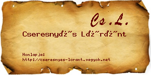 Cseresnyés Lóránt névjegykártya