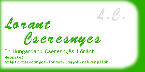 lorant cseresnyes business card