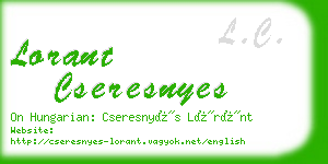 lorant cseresnyes business card